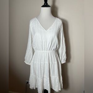 Express White Textured Knit Dress